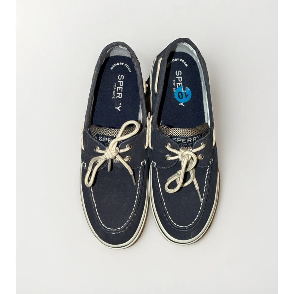 Sperry Top-Sider Men's Navy Canvas Boat Shoes US 10 Breathable Comfort